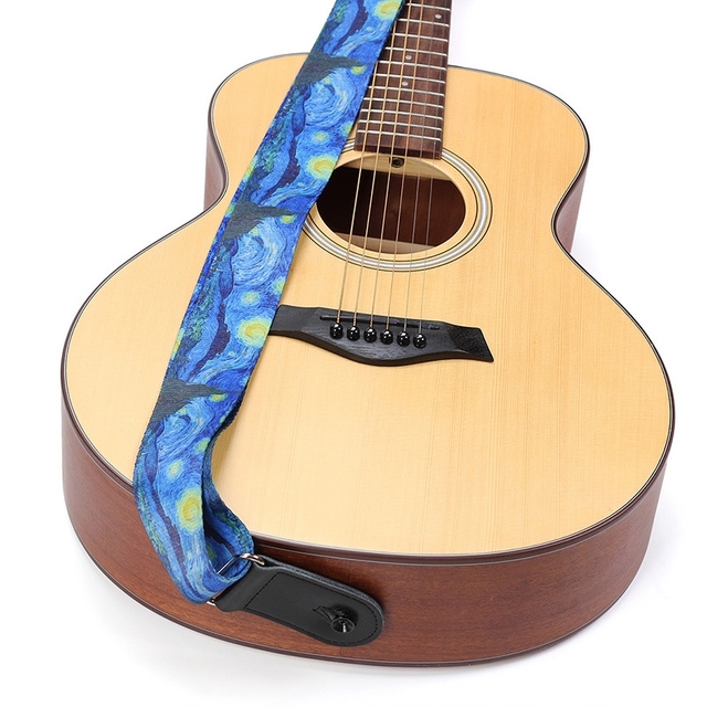 Pasek gitarowy zagęścić Folk-Custom do gitary akustycznej i elektrycznej oraz ukulele i basu w kolorze niebieskiej gwiaździstej nocy - Wianko - 4