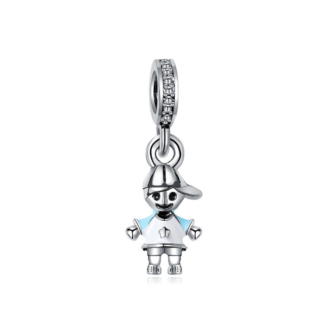 Bransoletka z koralików Fit Pandora Charm dla dzieci, dziewczynki, wykonana ze stopu emaliowanego w kolorze Btuamb Maxi Baby Boy, idealna na prezent do stworzenia biżuterii w stylu handmade - Wianko - 4