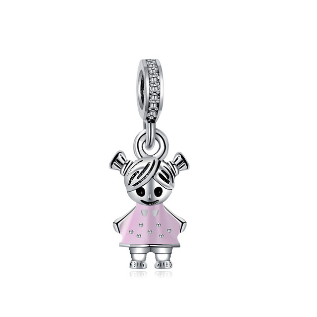 Bransoletka z koralików Fit Pandora Charm dla dzieci, dziewczynki, wykonana ze stopu emaliowanego w kolorze Btuamb Maxi Baby Boy, idealna na prezent do stworzenia biżuterii w stylu handmade - Wianko - 3