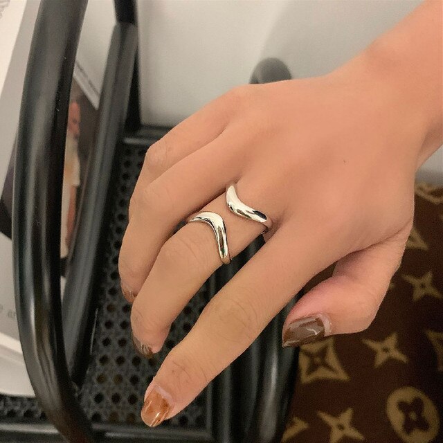 Pierścień damski Ropuhov 2021 ze srebrnymi igłami - geometryczna biżuteria w koreańskim stylu - Wianko - 4