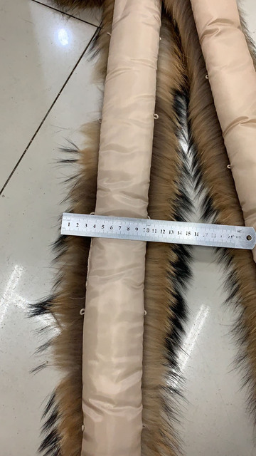 Naturalne oryginalne szop futro - 70CM długość, 14CM szerokość na kołnierz szalik szaliki odzież dekoracji - Wianko - 2