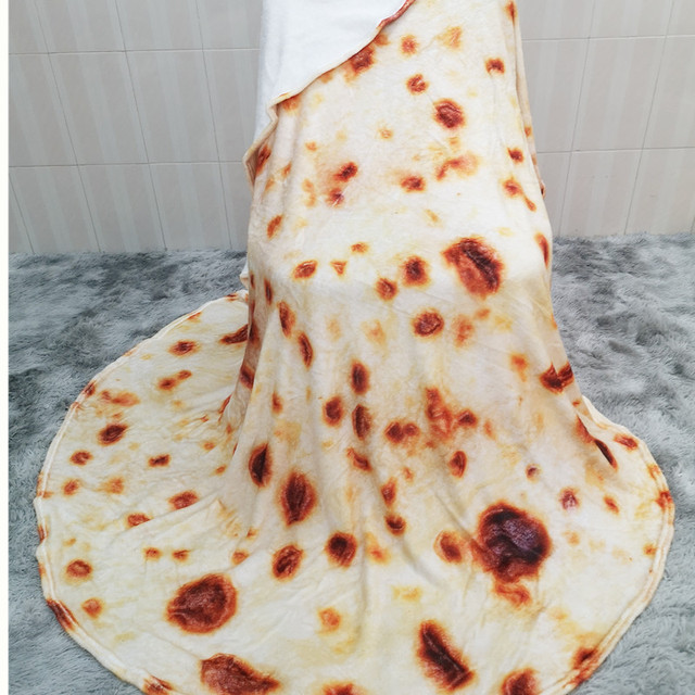 Miękki koc Pizza Tortilla Lavash wełniany narzuta na łóżko Sofa Plaid pluszowa Manta Burrito rzut Pita - Wianko - 32