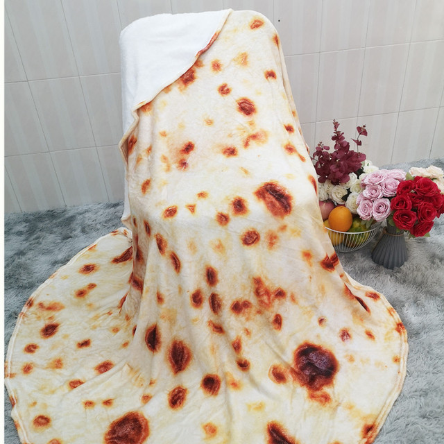 Miękki koc Pizza Tortilla Lavash wełniany narzuta na łóżko Sofa Plaid pluszowa Manta Burrito rzut Pita - Wianko - 31