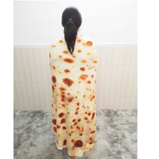 Miękki koc Pizza Tortilla Lavash wełniany narzuta na łóżko Sofa Plaid pluszowa Manta Burrito rzut Pita - Wianko - 37