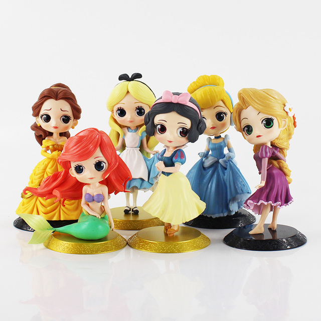 Figurki akcji księżniczek: Śnieżka, Belle, Kopciuszek, Alicja, Tinkerbell, Jasmine, Ariel - Syrenka, Zaplątani, Spanie, Piękny model zabawki - Wianko - 1