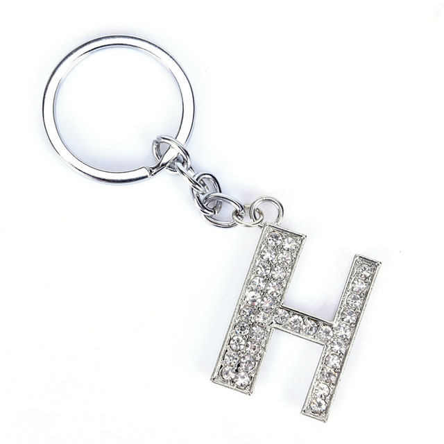 Kryształowy brelok z rhinestonem - literka (litera) - Unisex moda (modne) kółko na klucze - Wianko - 13