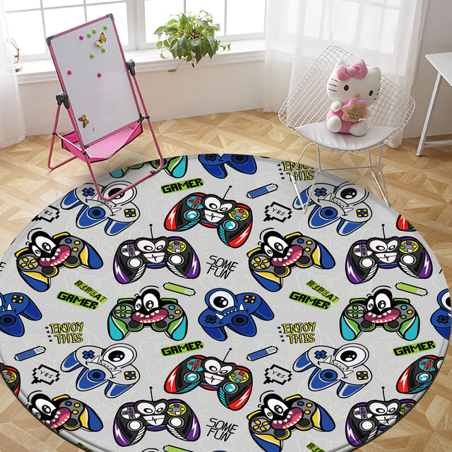Dywany antypoślizgowe z motywem kreskówkowym dla dzieci, okrągłe, chłonne i zmywalne, do salonu, sypialni lub pokoju badawczego - Wianko - 12
