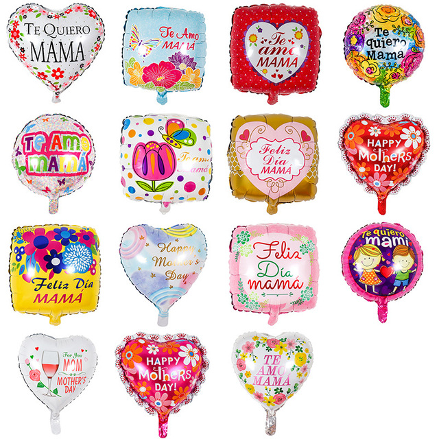 2 sztuki balonów aluminiowych na urodziny i Dzień Matki: okrągły, serce, kwadratowy, 18 cali - Wianko - 1