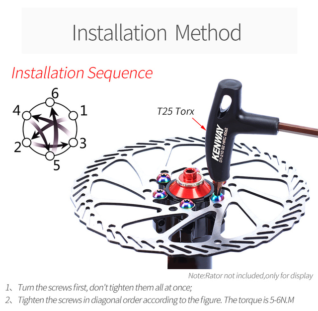 Tytuł: Wirnik hamulca tarczowego M5*10mm T25 Ti  z tytanowymi śrubami Torx  - akcesoria rowerowe MTB/ szosowe - Wianko - 6