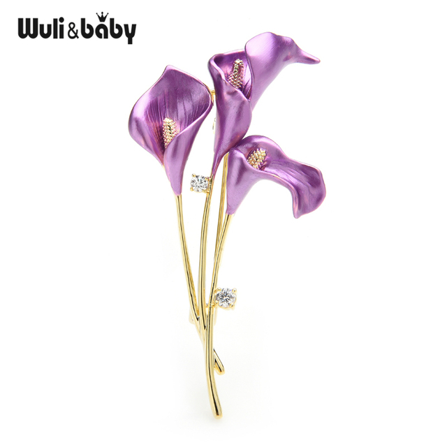 Nowa broszka kwiat lilii Wuli & Baby - 3 kolory: wesela, bankiet, biuro - Wianko - 7