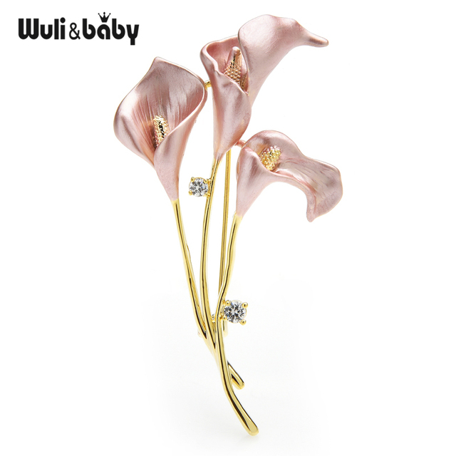 Nowa broszka kwiat lilii Wuli & Baby - 3 kolory: wesela, bankiet, biuro - Wianko - 4
