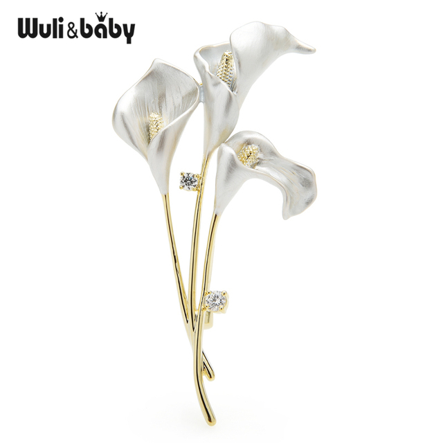 Nowa broszka kwiat lilii Wuli & Baby - 3 kolory: wesela, bankiet, biuro - Wianko - 6