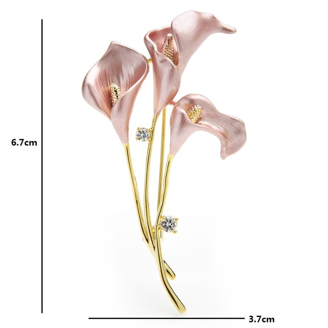 Nowa broszka kwiat lilii Wuli & Baby - 3 kolory: wesela, bankiet, biuro - Wianko - 5