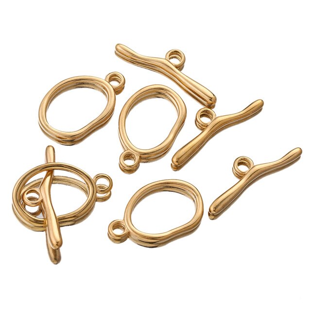 Zestaw 4 przetyczek zapięcie złącza złocone ze stali nierdzewnej do tworzenia bransoletek i naszyjników - Wianko - 48