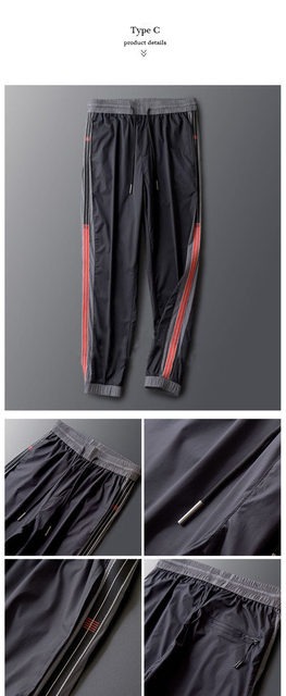 Letnie spodnie męskie z jedwabiu o szybkim schnięciu, cienkiej talii i dziewięciopunktowych nogawkach - Wianko - 7
