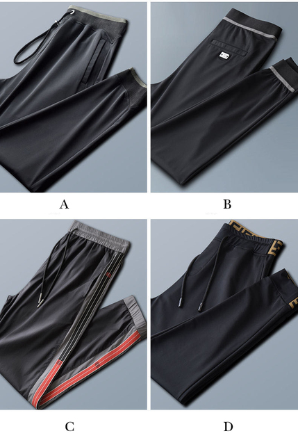 Letnie spodnie męskie z jedwabiu o szybkim schnięciu, cienkiej talii i dziewięciopunktowych nogawkach - Wianko - 2
