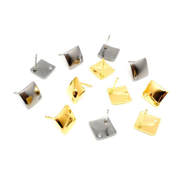Kwadratowe, owalne, prostokątne kolczyki z 10 sztuk stali nierdzewnej do ręcznego tworzenia biżuterii - Wianko - 4