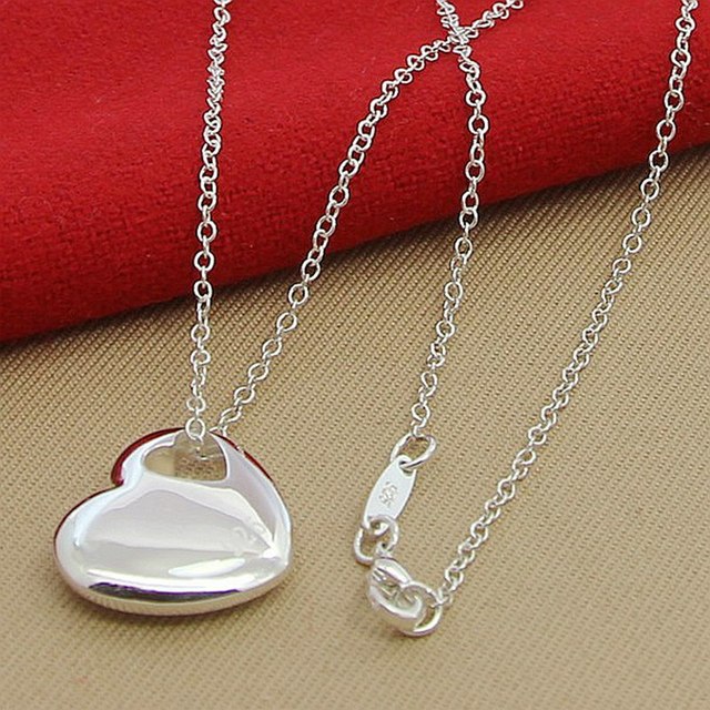 Srebrna biżuteria naszyjnik Serce Miłość - wysoka jakość, cena hurtowa - Wianko - 17