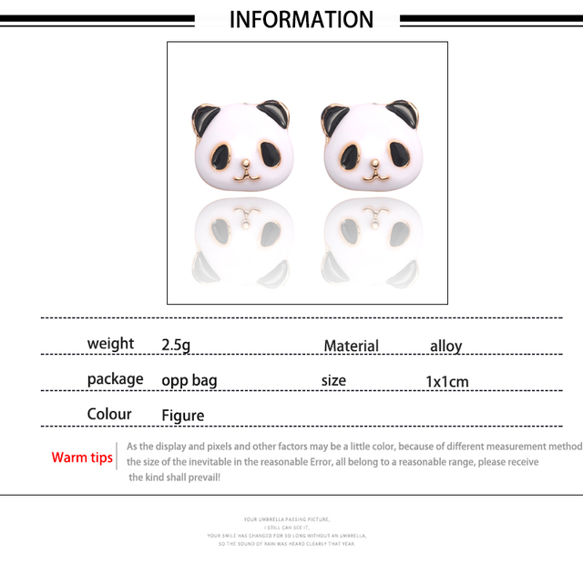 Kolczyki Giant Panda - czarno-białe, zwierzęce, z żywicy, dla dziewczyn, z frędzlami, typu sztyft, biżuteria dla kobiet - Wianko - 1
