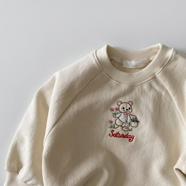 Długorękawowa bluza z haftowanym misiem dla dzieci - nowa kolekcja 2021 - Wianko - 6