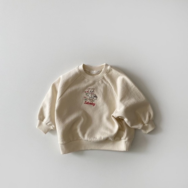 Długorękawowa bluza z haftowanym misiem dla dzieci - nowa kolekcja 2021 - Wianko - 5