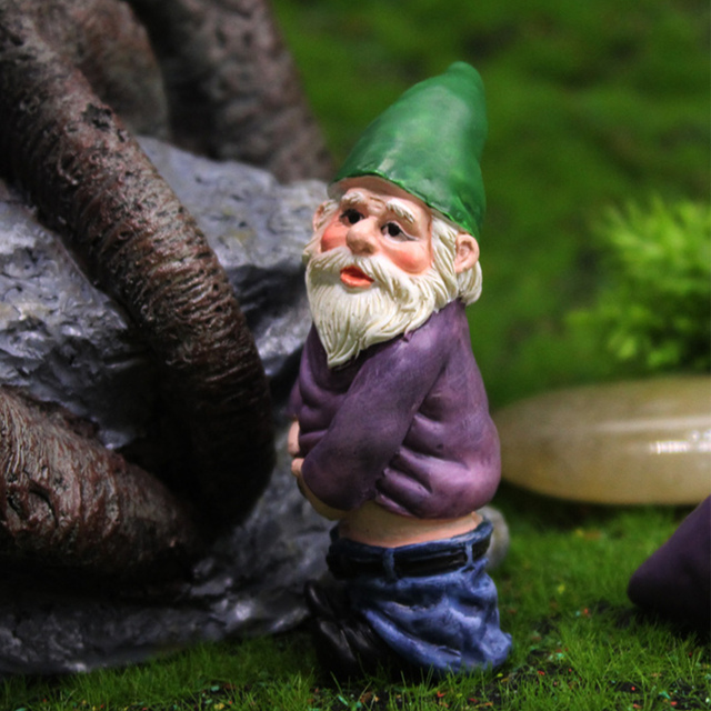 Figurka żywiczna - Miniaturowy ogród z-gnuśkami Fairy Garden Decor - Wianko - 8