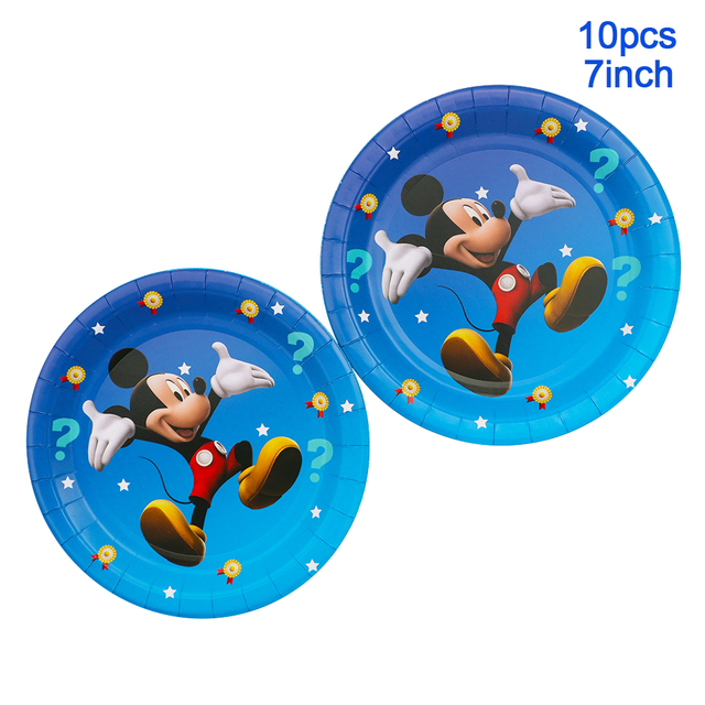 Dekoracja z balonów Mickey Mouse - zestaw jednorazowych naczyń na urodziny, Baby Shower (80/60/20 sztuk) - Wianko - 2