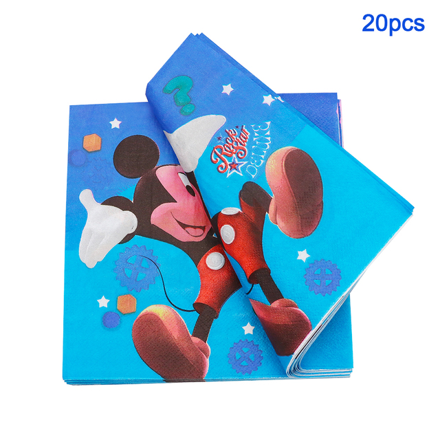 Dekoracja z balonów Mickey Mouse - zestaw jednorazowych naczyń na urodziny, Baby Shower (80/60/20 sztuk) - Wianko - 3