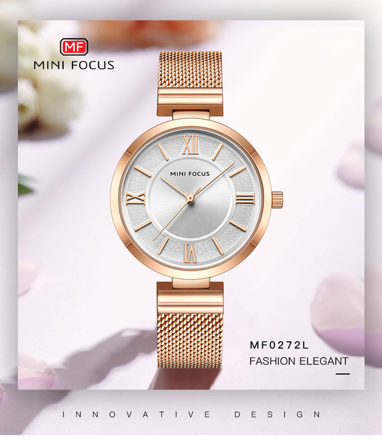 Nowy zegarek damski MINI FOCUS - kreatywny, wodoodporny, stal nierdzewna, w modnym opakowaniu - Wianko - 1