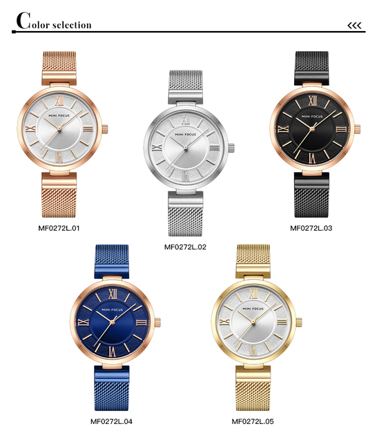 Nowy zegarek damski MINI FOCUS - kreatywny, wodoodporny, stal nierdzewna, w modnym opakowaniu - Wianko - 4