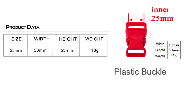 Detal 25mm czerwone plastikowe zapięcie na obrożę plecaka z paskiem - wysokiej jakości akcesoria DIY (BU25P16) - Wianko - 5