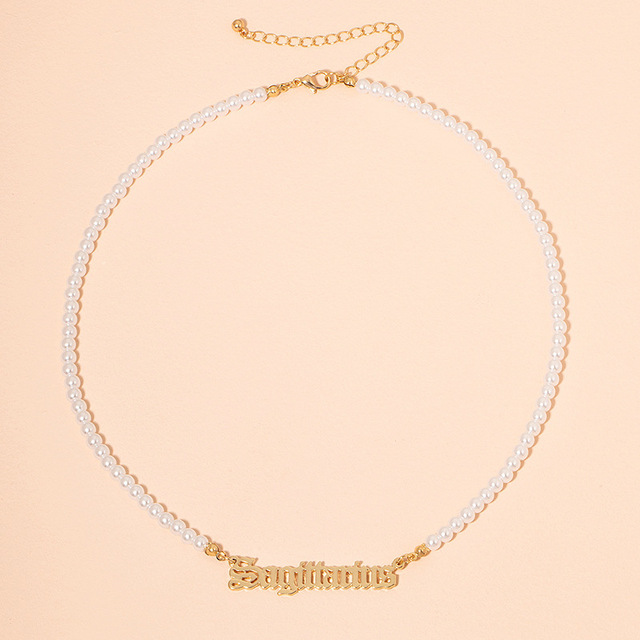 Naszyjnik z zodiakiem dla kobiet - Nowy F.J4Z, elegancki projekt, imitacja perły - Wianko - 18