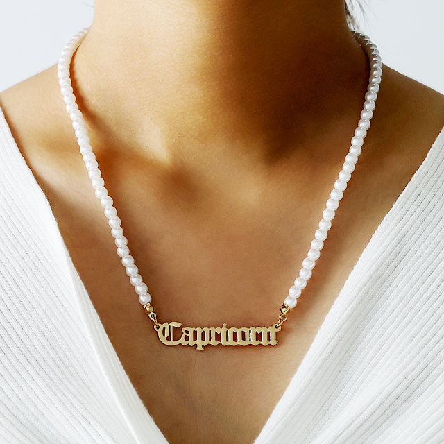 Naszyjnik z zodiakiem dla kobiet - Nowy F.J4Z, elegancki projekt, imitacja perły - Wianko - 1