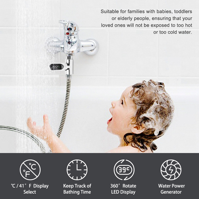 Termometr cyfrowy LED do wody - Monitor temperatury wody w kąpieli i prysznicu - Wianko - 8