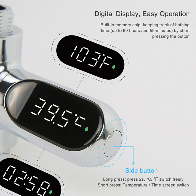 Termometr cyfrowy LED do wody - Monitor temperatury wody w kąpieli i prysznicu - Wianko - 6