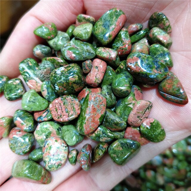 Wysokiej jakości naturalny kamień Greenstone Gravels Unakite - biżuteria i dekoracje akwariowe - Wianko - 2