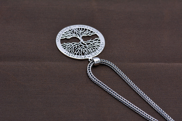 Wisiorek z oryginalnego 925 srebra, solidne drzewo sonce S925 Thai - Wianko - 8
