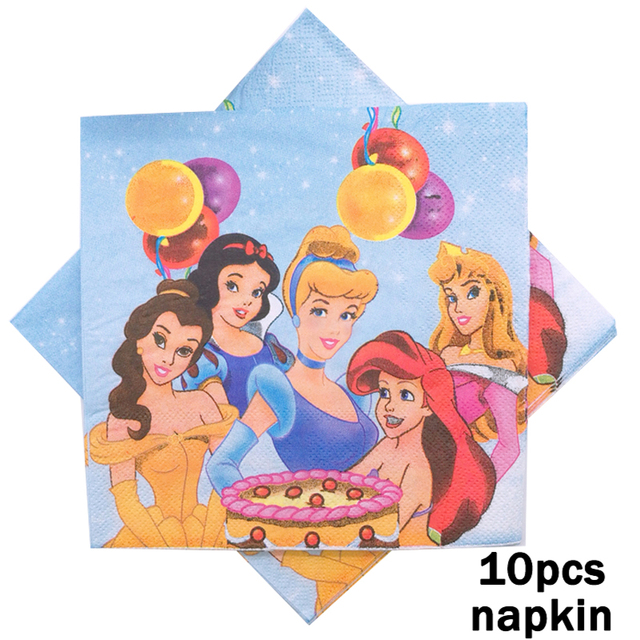 10 sztuk jednorazowych serwetek z motywem Mickey Minnie Mouse, Mała Syrenka, Mrożona, Sofia Księżniczka - dziecięce urodzinowe materiały - Wianko - 2