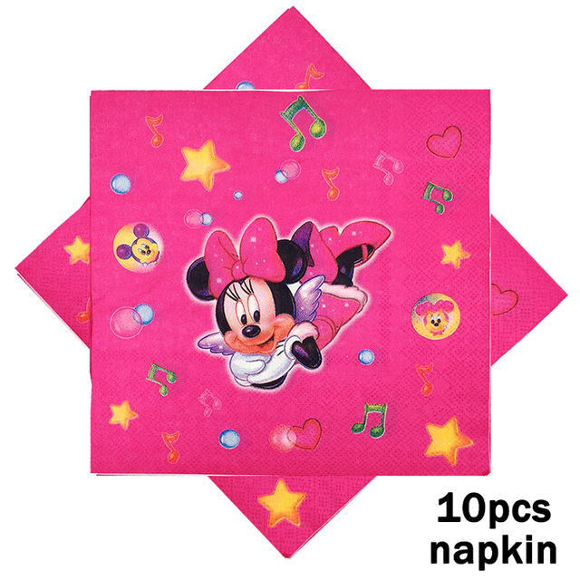10 sztuk jednorazowych serwetek z motywem Mickey Minnie Mouse, Mała Syrenka, Mrożona, Sofia Księżniczka - dziecięce urodzinowe materiały - Wianko - 5