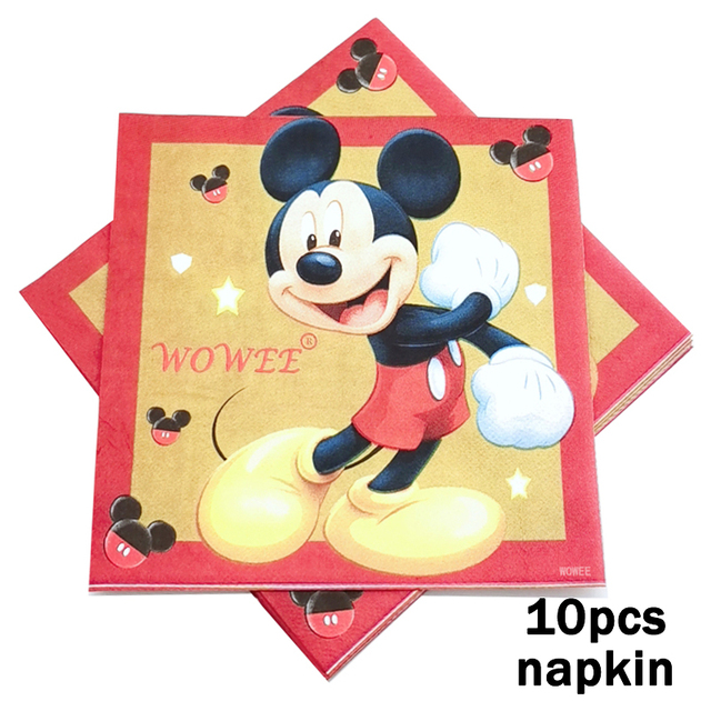 10 sztuk jednorazowych serwetek z motywem Mickey Minnie Mouse, Mała Syrenka, Mrożona, Sofia Księżniczka - dziecięce urodzinowe materiały - Wianko - 1