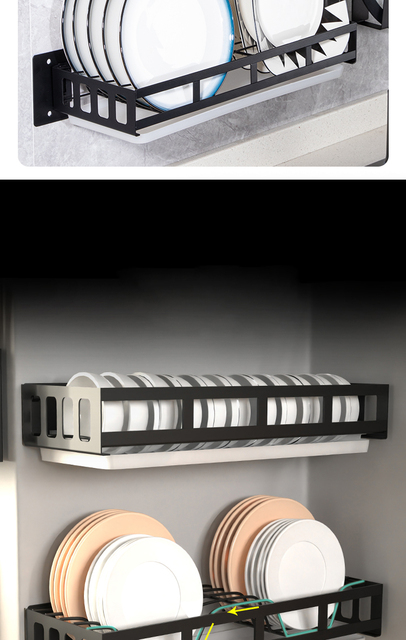 Stojaki kuchenne zrobione ze stali nierdzewnej do montażu na ścianie, idealne do przechowywania zastawy stołowej i drobnych przedmiotów - Wianko - 9