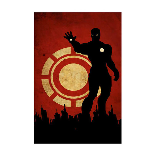 Obraz na płótnie Retro Avengers Iron Man i Kapitan Ameryka – Marvel – Superbohaterowie – Plakaty z nadrukami na ścianę – Salon – Malarstwo i kaligrafia - Wianko - 8