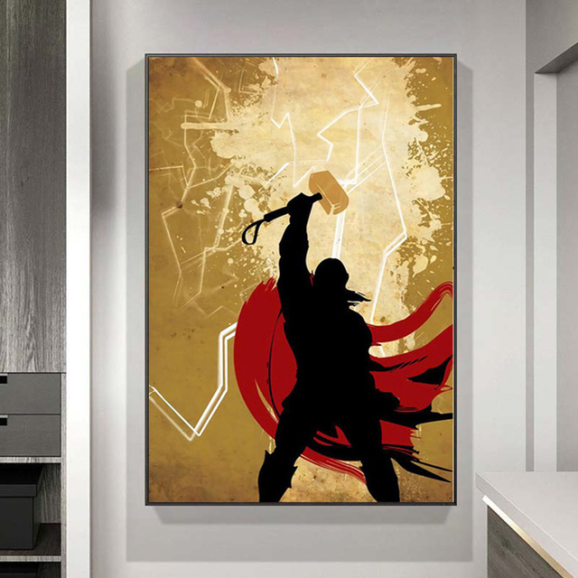 Obraz na płótnie Retro Avengers Iron Man i Kapitan Ameryka – Marvel – Superbohaterowie – Plakaty z nadrukami na ścianę – Salon – Malarstwo i kaligrafia - Wianko - 5