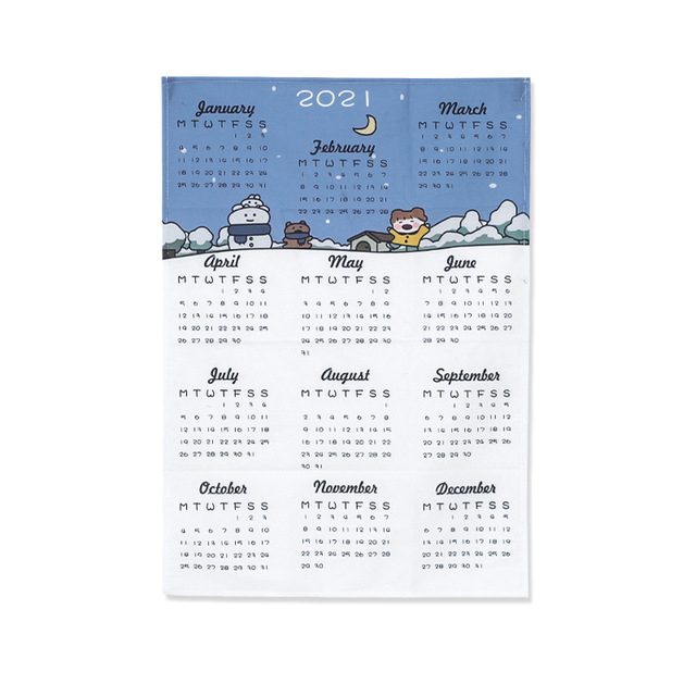 Kalendarz wiszący dekoracyjny, ilustracje w kolorze i stylu 2021 - Wianko - 5