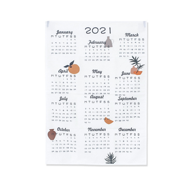 Kalendarz wiszący dekoracyjny, ilustracje w kolorze i stylu 2021 - Wianko - 7