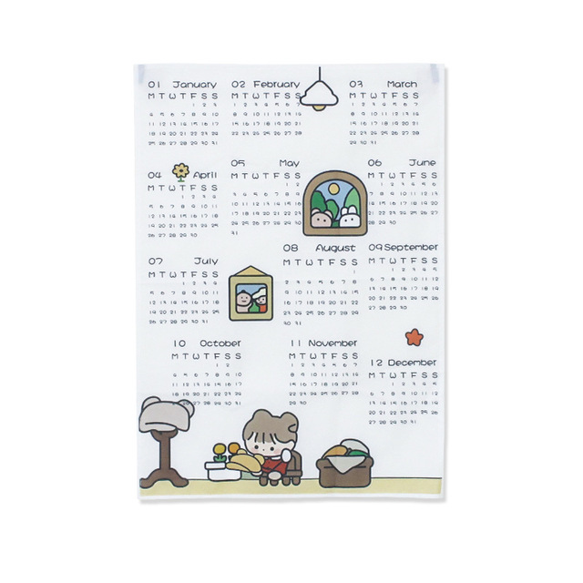 Kalendarz wiszący dekoracyjny, ilustracje w kolorze i stylu 2021 - Wianko - 8