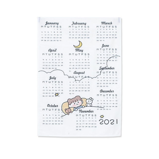 Kalendarz wiszący dekoracyjny, ilustracje w kolorze i stylu 2021 - Wianko - 6