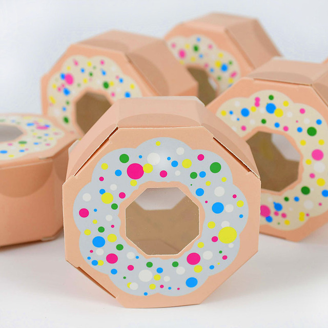 10 papierowych pudełek na donuty - słodkie prezenty i upominki na ślub, urodziny, Baby Shower - Wianko - 5