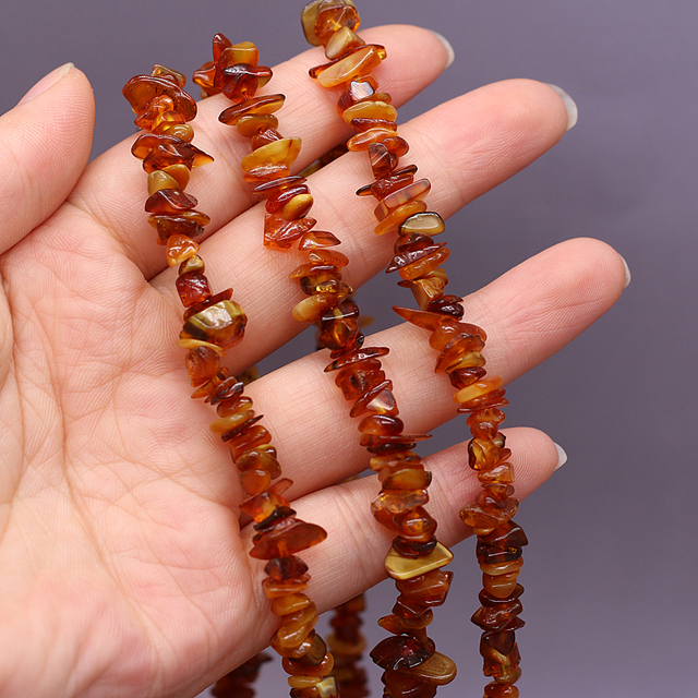 Naturalny kamień szlachetny - czerwone, żółte i bursztynowe koraliki żwir, luźne koraliki do tworzenia biżuterii (naszyjnik DIY), 40cm - Wianko - 13