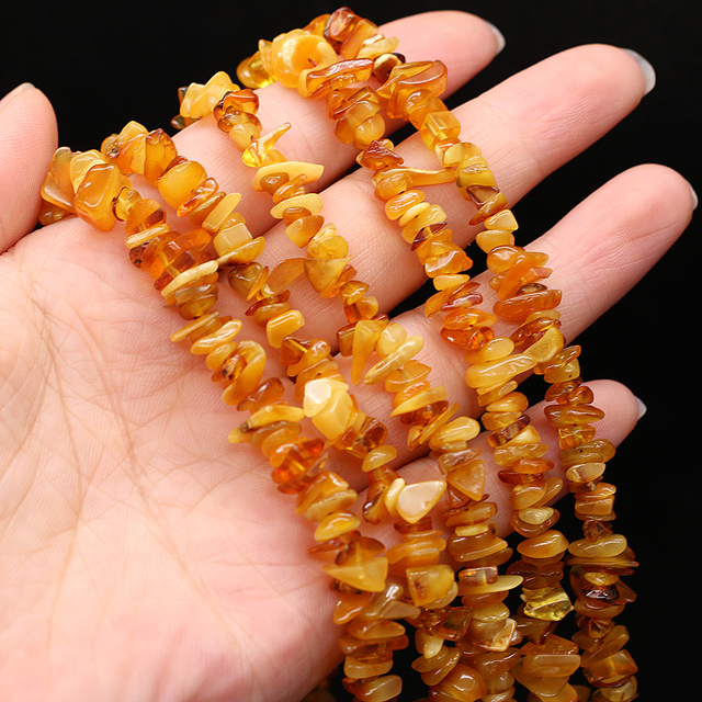 Naturalny kamień szlachetny - czerwone, żółte i bursztynowe koraliki żwir, luźne koraliki do tworzenia biżuterii (naszyjnik DIY), 40cm - Wianko - 16
